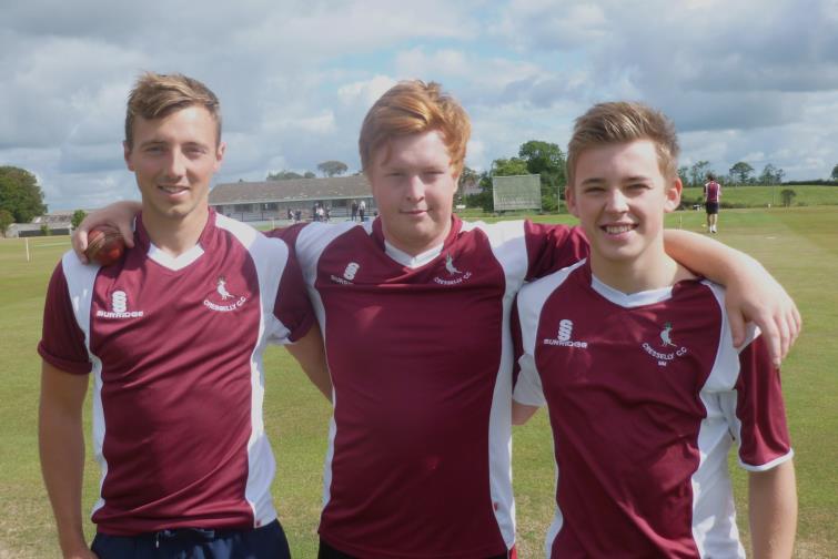 Three Cresselly youngsters making their debut: Iwan Izzard, Harry Thomas and Matthew Morgan